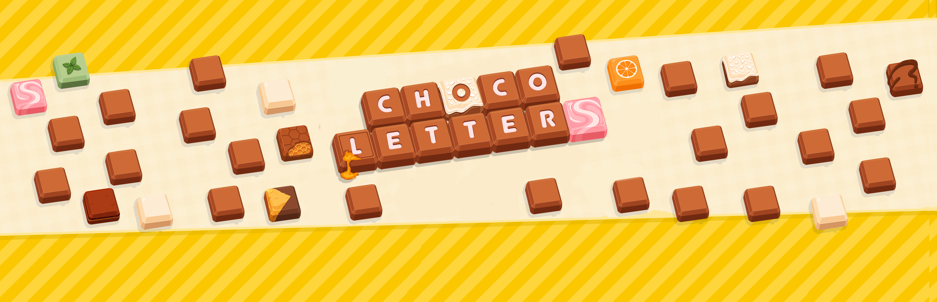 Chocoletters chocolate letter tiles banner